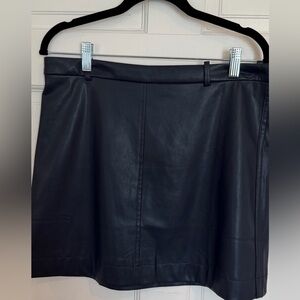 J Crew trouser Faux Leather A-Line Mini Skirt - Women NAVY BLUE